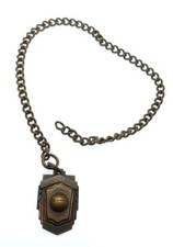 Antique early 20th century Copper Basketball Medal Watch Fob Chain