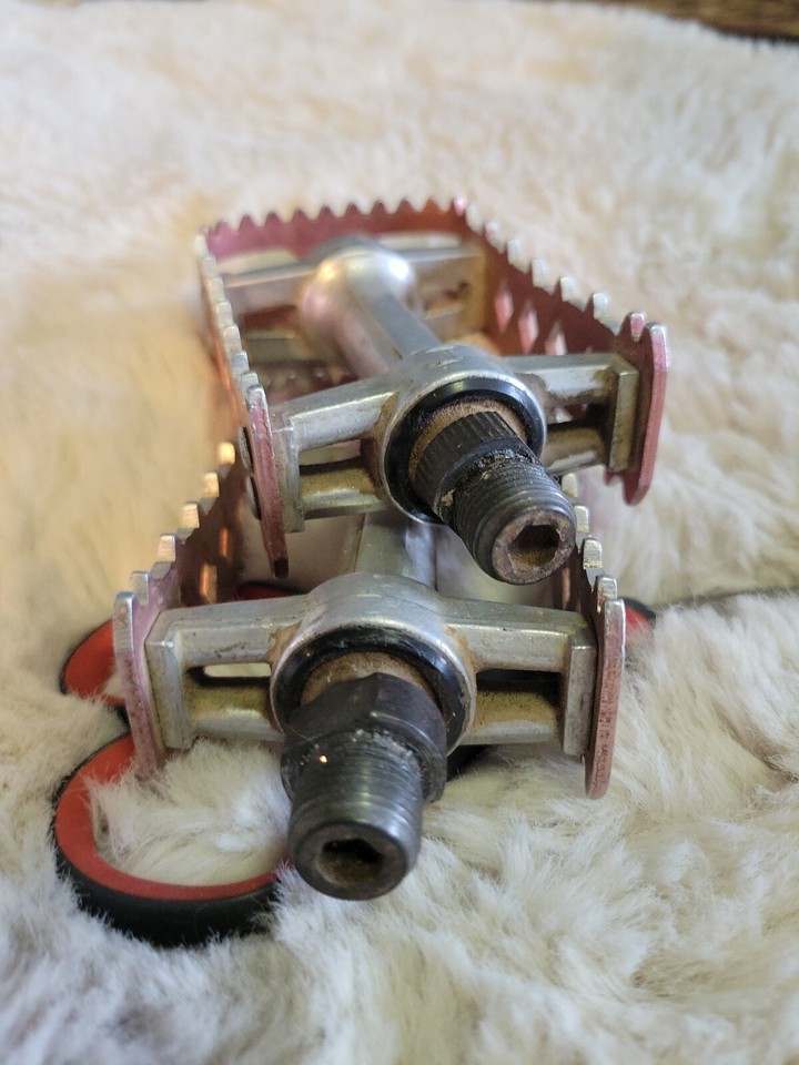 Pédales BMX Vintage Diamondback DB – MKS Japan – Argent Et Rouge – Old School