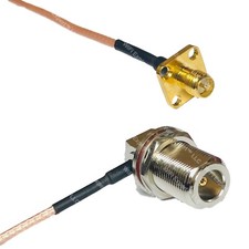 RG316 RP-SMA Female Flange to N Female Bulkhead Angle RF Cable Rapid-SHIP LOT