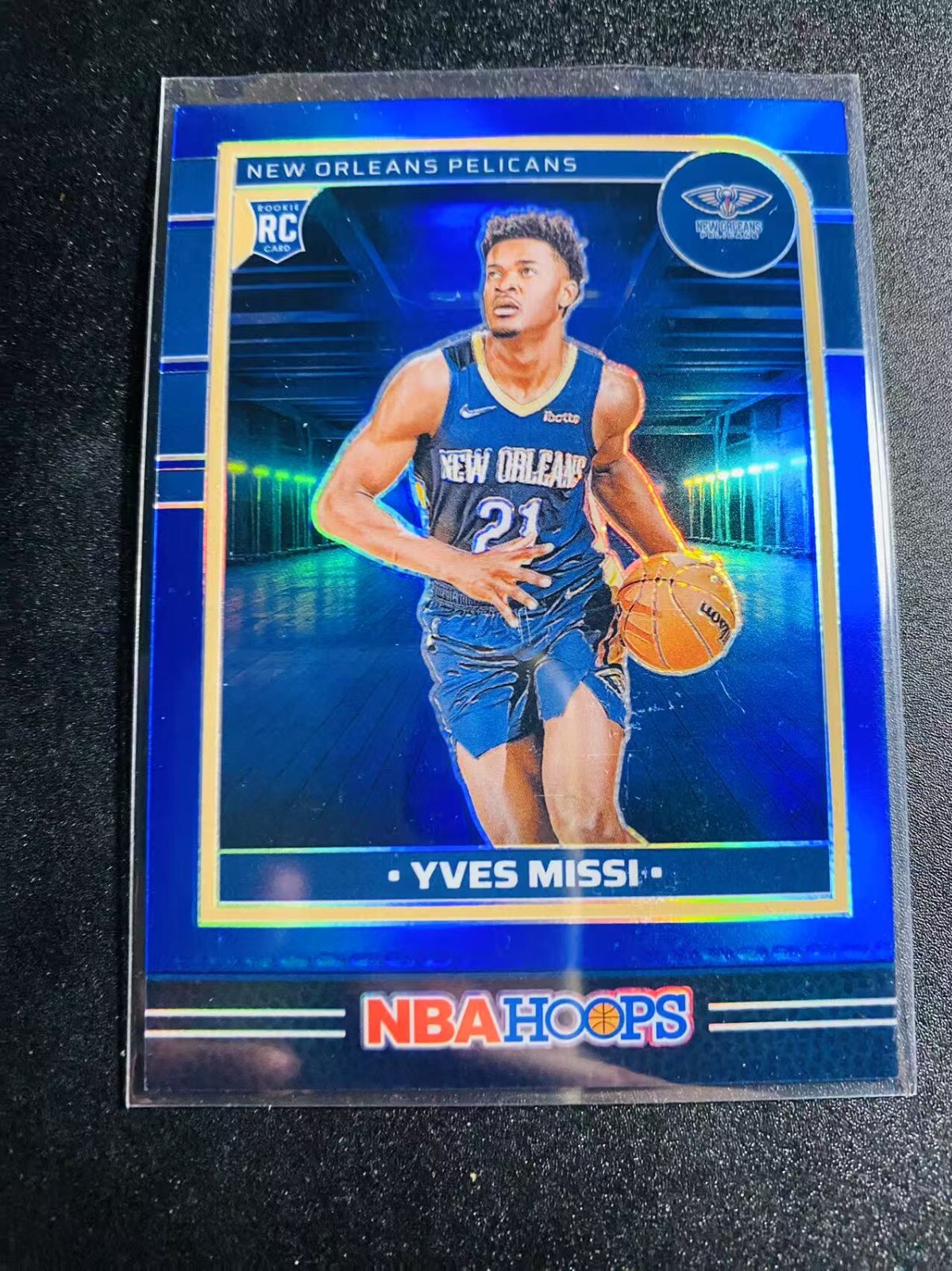 2024-25 Panini NBA Hoops Premium Yves Missi #251 Rookie RC Blue Prizm 12/49