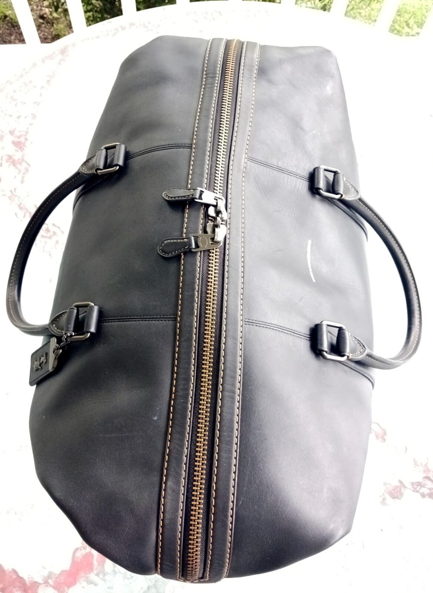 Coach LARGE 55586 Black Metropolitan 52 Leather Travel Duffel Bag