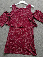 Mango casual, pack of 2 !! cold shoulder dresses m Navy/red free Postage pockets