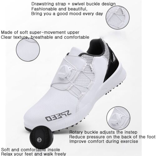 Men's Golf Shoes Waterproof Golf Trainers Non-slip Anti Fall Golf Sneakers - Picture 2 of 21