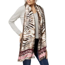 INC International Concepts Women's Varsity Stripe Animal Print Wrap One Size 