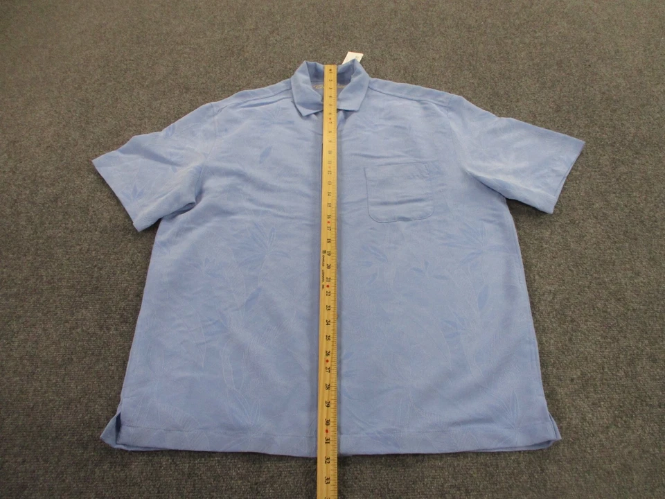 Caribbean Mens L Blue Floral Loose Relaxed Beach Vacation Lightweight Adult NEW - Image 3 of 4