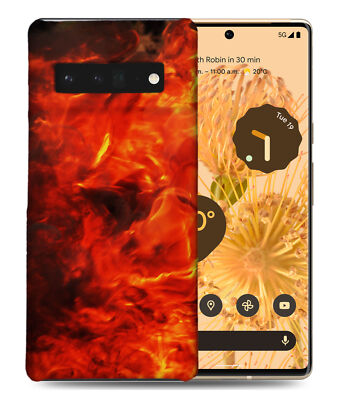 CASE COVER FOR GOOGLE PIXEL|RED FIRE FLAMES TEXTURE IMAGE