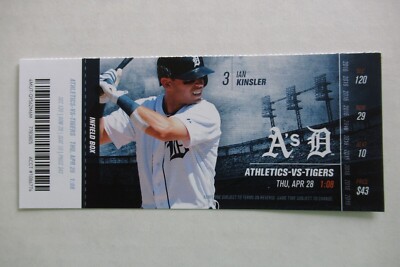 DETROIT TIGERS VS OAKLAND ATHLETICS 4/28/2016 FULL TICKET ~ IAN KINSLER