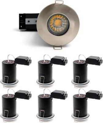 Smart Spring Badezimmer Feuer bewertet Downlight IP65 Einbau-Downlight - 6er Pack