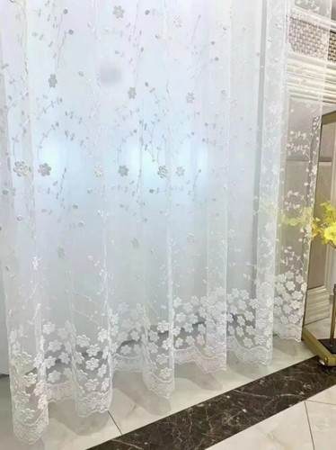 Embroidered White Screen Screen Window Curtains for Room Tulle Partition Door - Bild 15 von 22