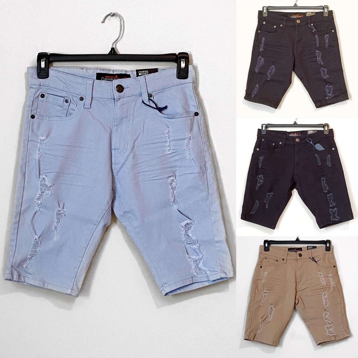 Copper Rivet Denim Shorts Skinny