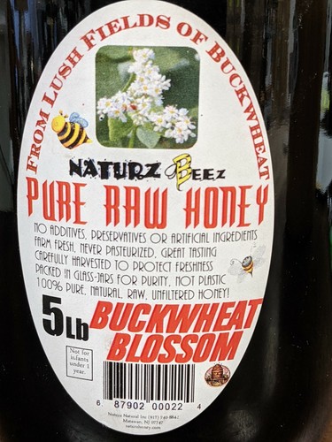 RAW HONEY BUCKWHEAT 5 LBS 100% PURE RAW UNFILTERED HONEY In Glass 5LB - Picture 3 of 6