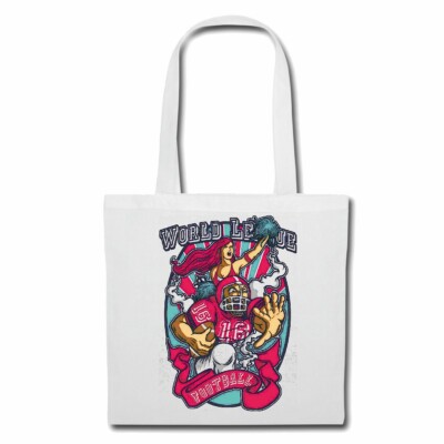 Tasche Beutel Baumwolltasche FOOTBALL WORLD LEAGUE Fussball AMERICAN FOOTBALL Ba