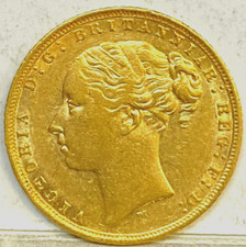AUSTRALIA 1872 M GOLD MELBOURNE SOVEREIGN LOW MINT KEY DATE RARE LARGE "7" UNC