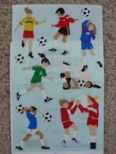 MRS GROSSMAN STICKERS:  GIRLS SOCCER PLAYERS Summer Ball Sports full sheet