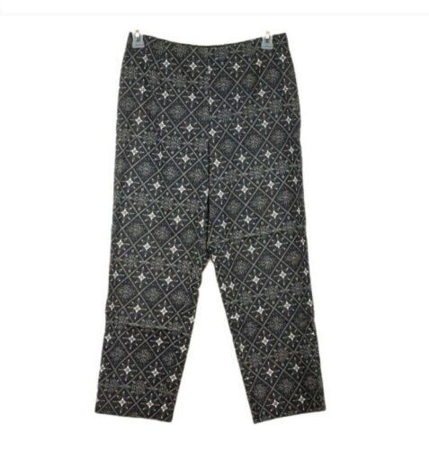 David Brooks Capris Pants Womens Tag Size 10 Black White Flat Zip