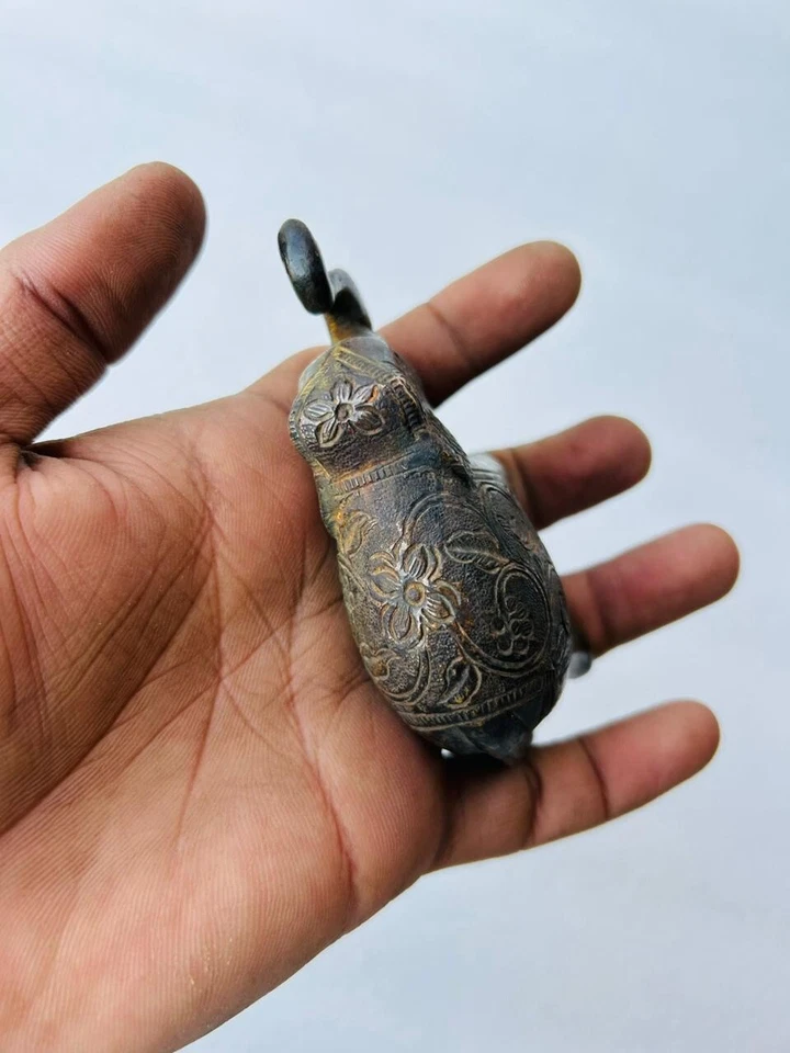 Antigua estatua de elefante de cobre rara antigua tallada a mano decoración de mesa escultura Foto 4 de 4