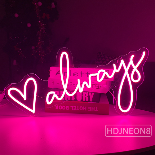 50cmX23cm Custom Neon Sign Always Wedding Sign USB Night Light Wedding Art Decor - Picture 3 of 9