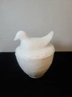 Hen On a Nest  Milk Glass Trinket/Candy Covered Dish Vintage Avon 1970's