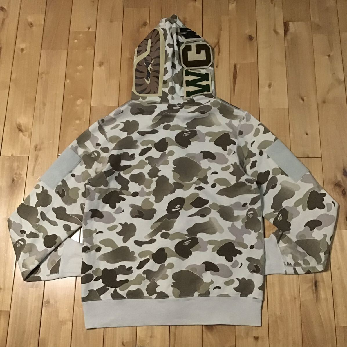 2012 BAPE Gradation camo shark full zip hoodie Beige A Bathing Ape