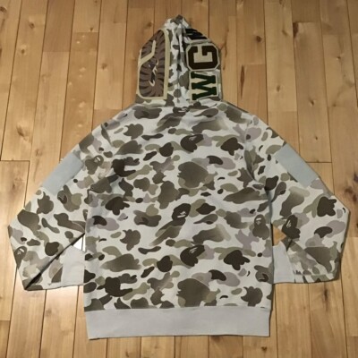 2012 BAPE Gradation camo shark full zip hoodie Beige A