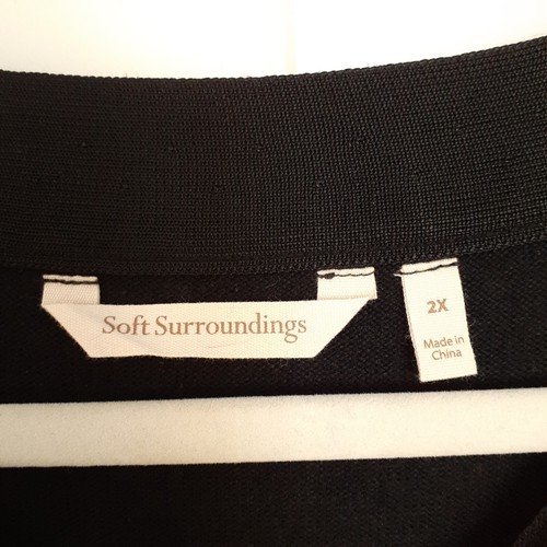 Soft Surroundings Women's Wool Alpaca Blend V-Neck Sweater Black Size 2X - Picture 3 of 9