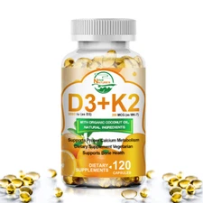 Vitamin D3 K2 Softgels Capsules with 10000 IU - Extra Strength D3 K2 Supplements
