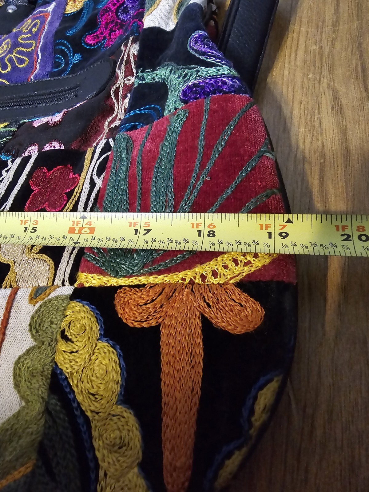 Boho Large Appliqued Multicolor Patchwork Crossbo… - image 5