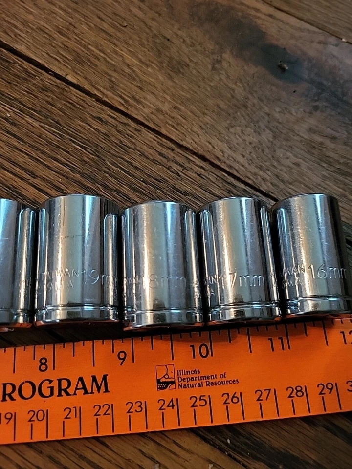 Juego de enchufes métricos AcDelco - 16 mm, 17 mm, 18 mm, 19 mm, 20 mm, 21 mm, 22 mm, 23 mm, 25 mm, 26 mm Foto 4 de 4