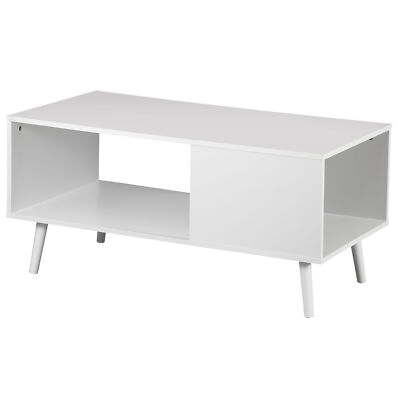 2 Tier Modern Coffee Table 40'' Rectangle Wooden Accent Sofa Side Table 3 Colors