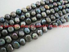 Wholesale Natural Black 4-5mm nugget freshwater pearl loose beads 14.5inch AAA