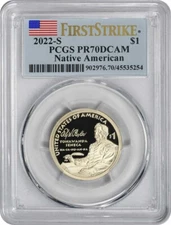2022-S Sacagawea Native American Dollar PR70DCAM First Strike PCGS