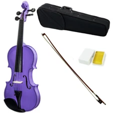 SKY 4/4 Full Size Solid Wood PurpleViolin Beautiful Purfling with Brazilwood Bow