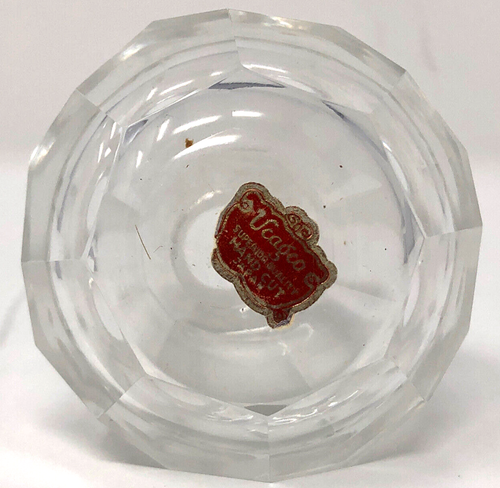Ucagco Glass PAGODA Perfume Bottle VTG 50s Hand Cut Japan 6" Vanity Optic Art - Picture 8 of 11