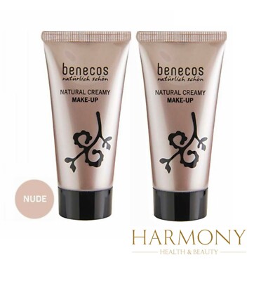 2 x Benecos Face Natural Creamy Make-Up (Nude) - 30ml