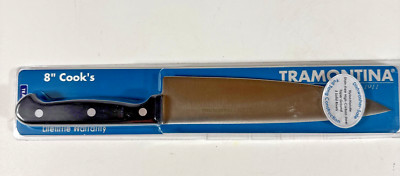 Tramontina 8-Inch Cook's KNIFE, Stain Free High Carbon Steel Black Nylon Handle