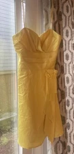 May Queen Couture YELLOW Spaghetti straps sweetheart neckline SZ 8 DIY **READ