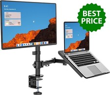 Laptop and Monitor Stand, Fully Adjustable Monitor Mount and Laptop Tray for 1 N