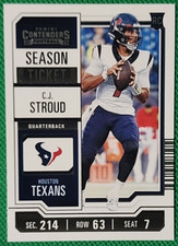 C.J. STROUD 2023 CONTENDERS FOOTBALL SEASON TICKET ROOKIE RC TEXANS