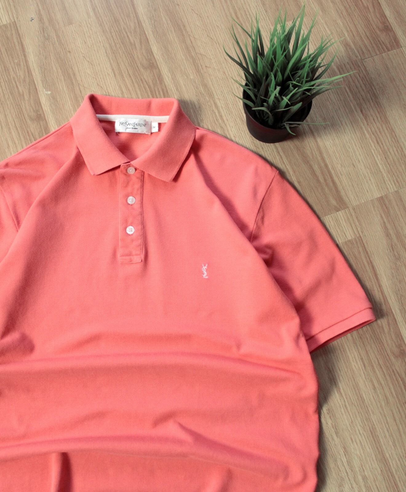 Polo vintage Yves Saint Laurent YSL taglia M logo rosso