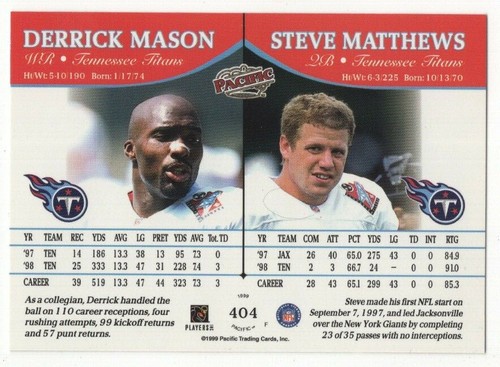 1999 Pacific Football Set Break - Cards #226-450 Pt.2 - 第 303/373 張圖片