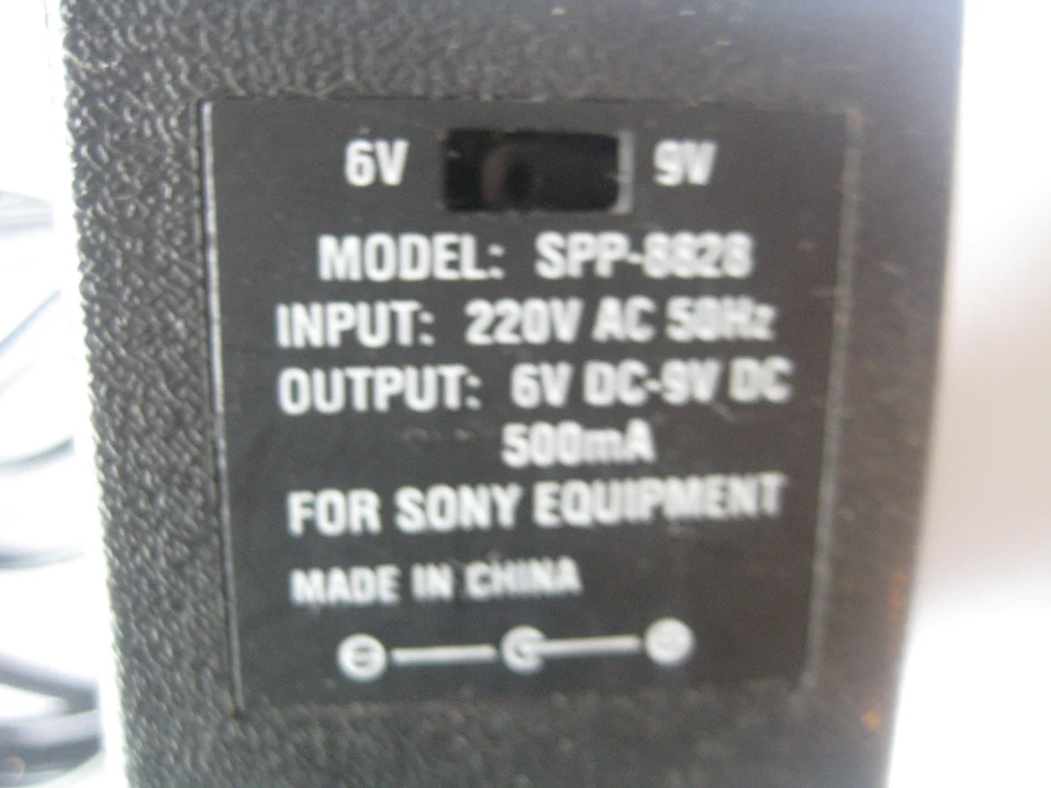 SONY # spp-8828 for sony equipment, OUTPUT 6VDC-9V DC 500ma, INPUT 220v 50hz - Image 3 of 3
