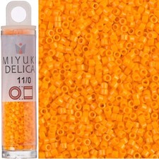 Miyuki Delica Seed Beads 11/0 Opaque Mandarin 7.2GM Tube DB1133 