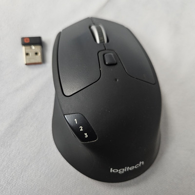 Logitech M720 Triathlon Multi-Device Wireless Mouse USB Receiver Bluetooth Black