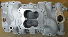 Gm 6269318 Bb Chevy Crate Motor 454 Marine Intake Dual Plane Spreadbore Flange