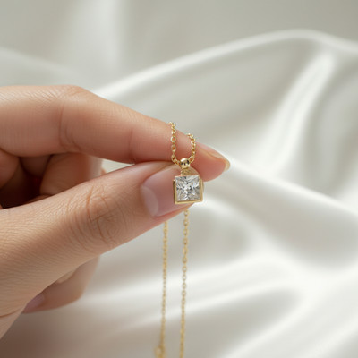 1Ct heart Lab Grown Diamond Pendant Necklace with Free Chain 14k   gold plated