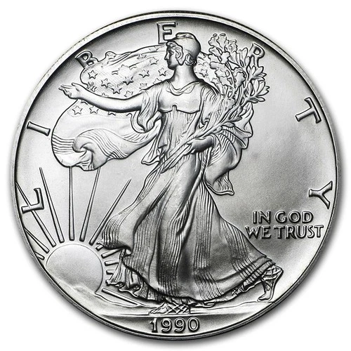 1990 American Silver Eagle BU 1 Oz US $1 Dollar U.S. Mint Brilliant Uncirculated