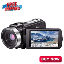 Video Camera Camcorder Full HD 1080P 30FPS 24.0 MP IR Night Vision Vlogging C...