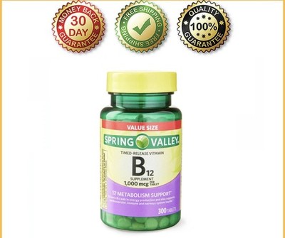 Spring Valley Vitamin B12 1000 Mcg Timed Release Tablets 300 Count New