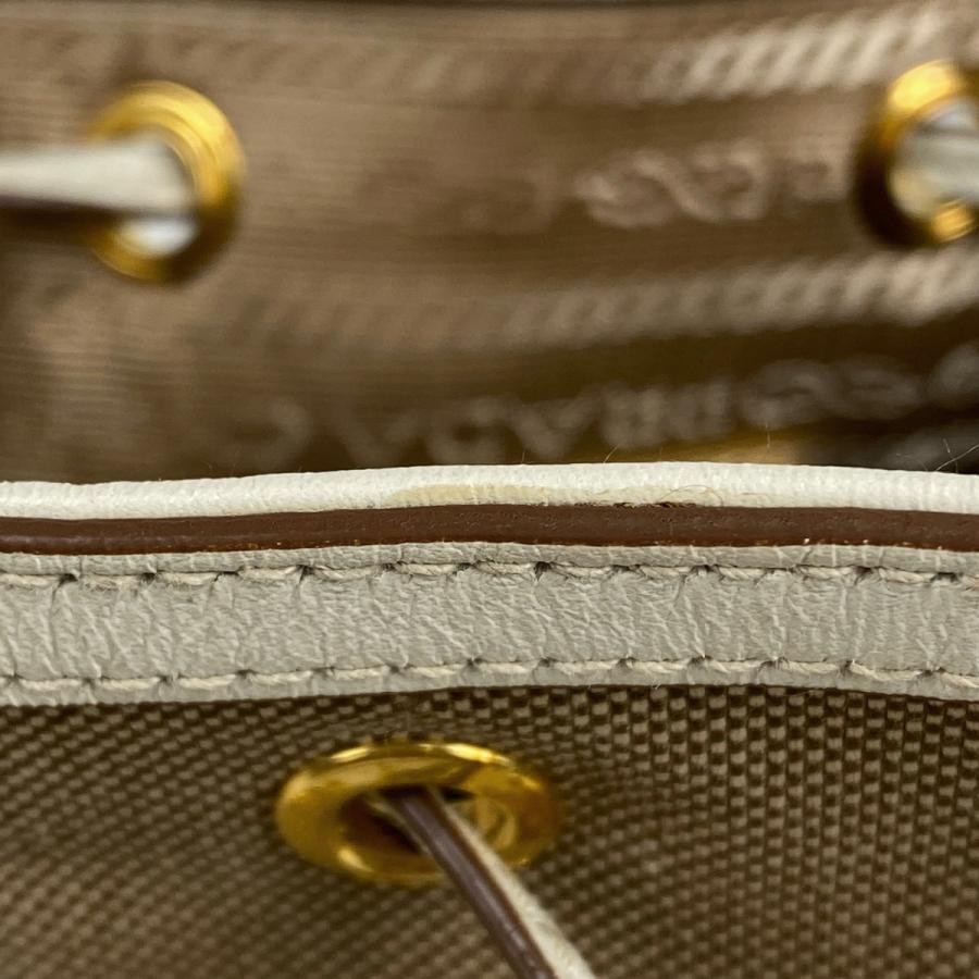 PRADA 2-Way Shoulder Bag 1BH097 Canvas Beige White #BS1233 thumbnail 5