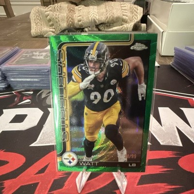 Topps 2025 Topps Chrome Football T.J. Watt Pittsburgh Steelers #258 Green /99